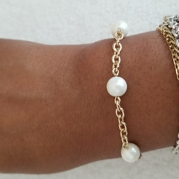 New Ralph Lauren Faux Pearl Chain Bracelet - Picture 5 of 6